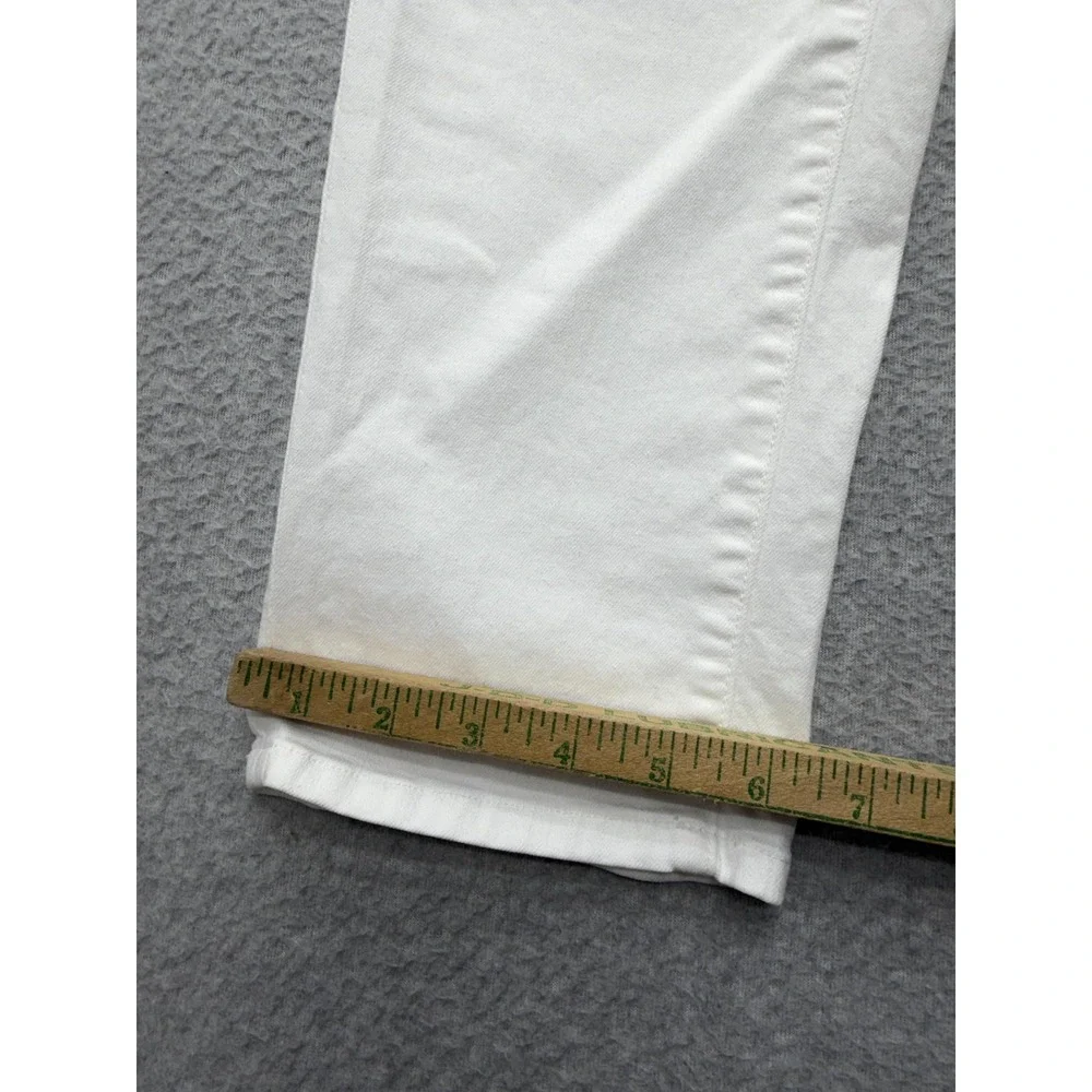 Eileen Fisher Straight Jeans Womens 10 White Organic Cotton Mid Rise‎ Stretch